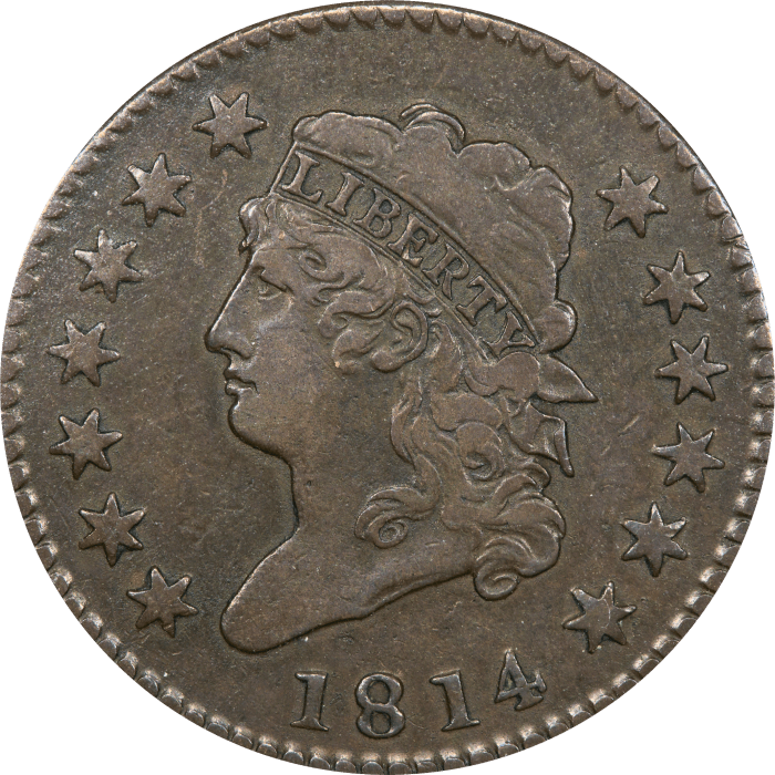 1814 Classic Head Large Cent (1c) Crosslet 4 S-294 Obverse Image