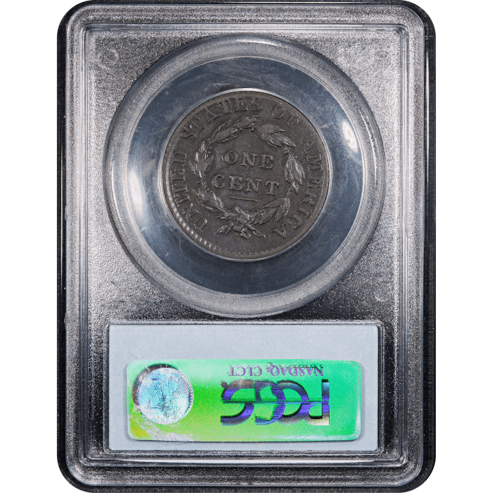 1814 Classic Head Large Cent (1c) Plain 4 S-295 Reverse Slab Image