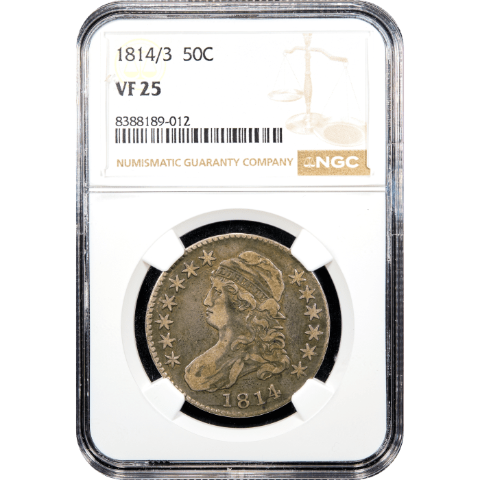 1814/3 Capped Bust Half Dollar (50c) Obverse Slab Image