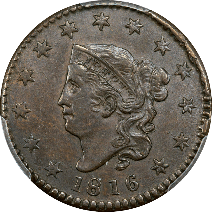 1816 Coronet Large Cent (1c) Obverse Image