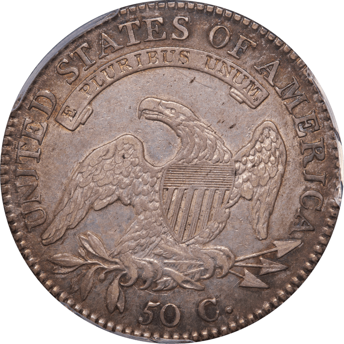1817 Capped Bust Half Dollar (50c) 181.7 Punctuated Date REVERSE Image