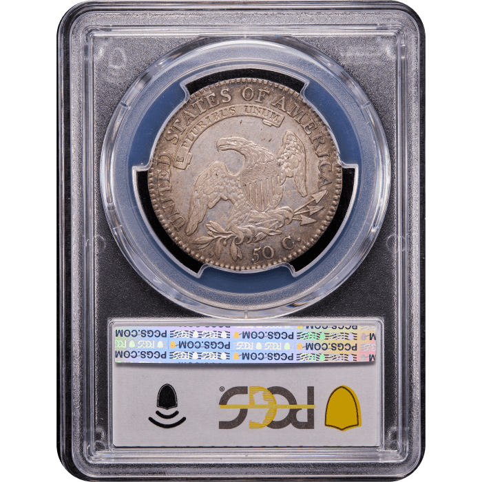 1817 Capped Bust Half Dollar (50c) 181.7 Punctuated Date Reverse Slab Image