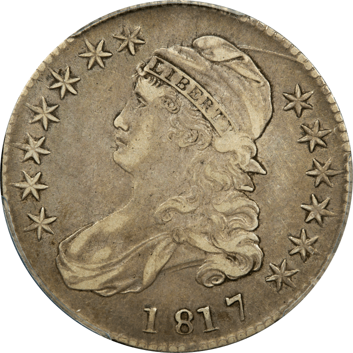 1817 Capped Bust Half Dollar (50c) O-106a Single Leaf  Obverse Image