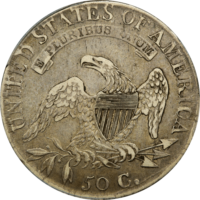 1817 Capped Bust Half Dollar (50c) O-106a Single Leaf  Reverse Image