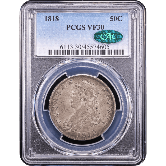 1818 Capped Bust Half Dollar (50c) Obverse Slab Image