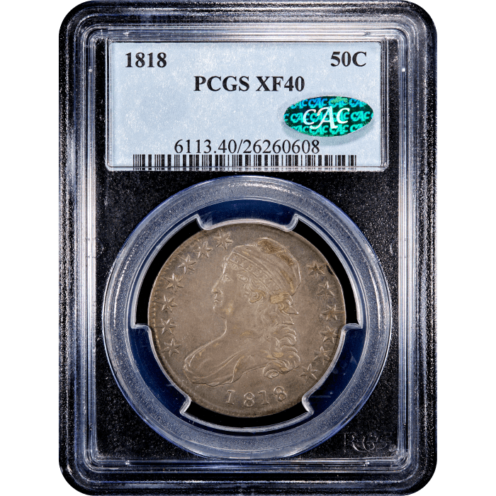 1818 Capped Bust Half Dollar (50c) Obverse Slab Image