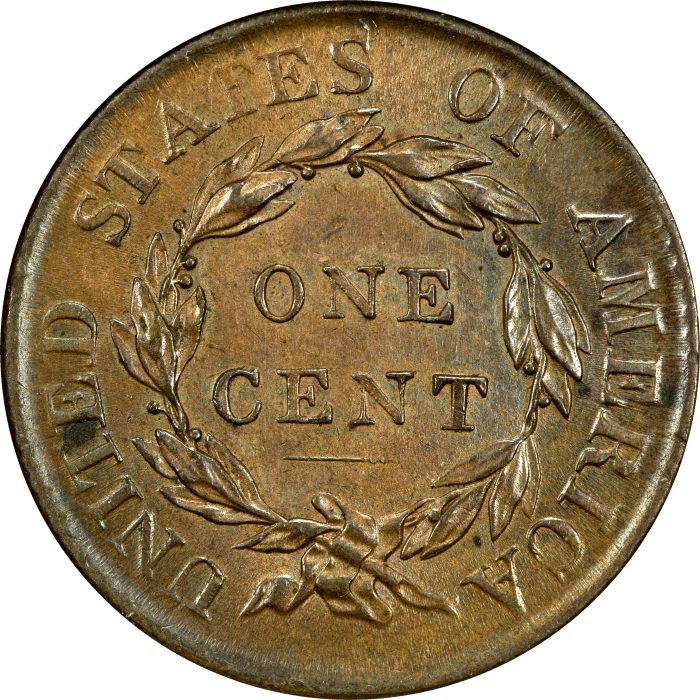 1818 Coronet Large Cent (1c) REVERSE Image