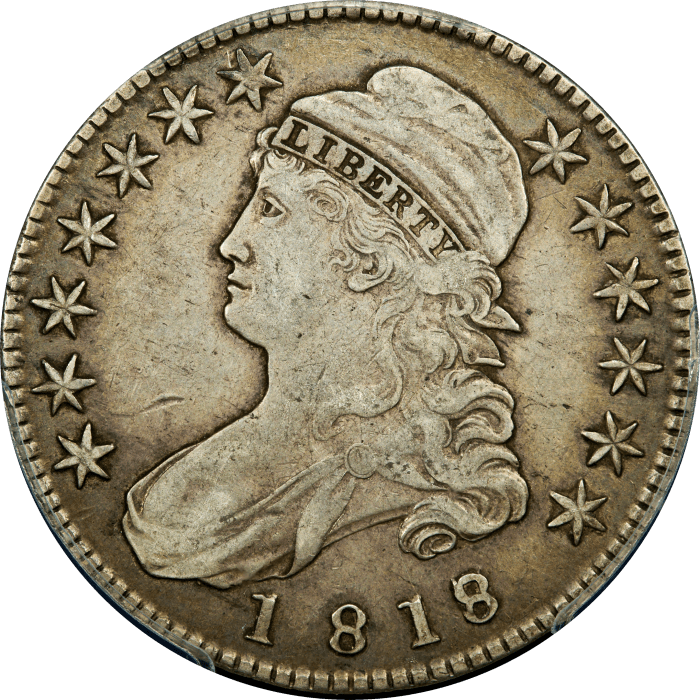 1818/7 Capped Bust Half Dollar (50c) Small 8 OBVERSE Image