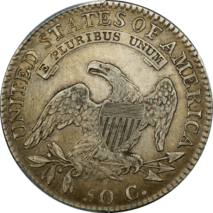 1818/7 Capped Bust Half Dollar (50c) Small 8 REVERSE Image