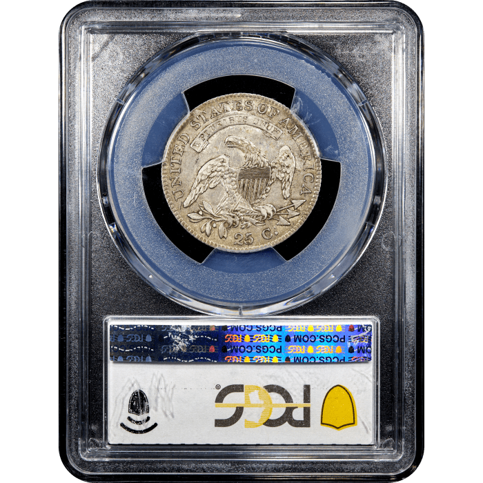 1819 Capped Bust Quarter (25c) Small 9 Reverse Slab Image