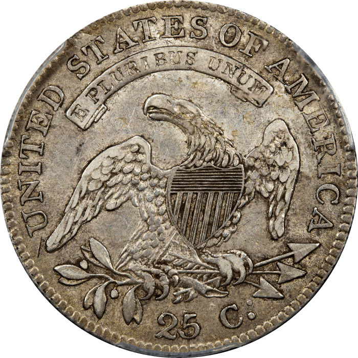 1819 Capped Bust Quarter (25c) Small 9 Reverse Image