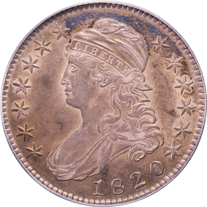 1820 Capped Bust Half Dollar (50c) O-105 Sq 2 Lg Date Knob 2 OBVERSE Image