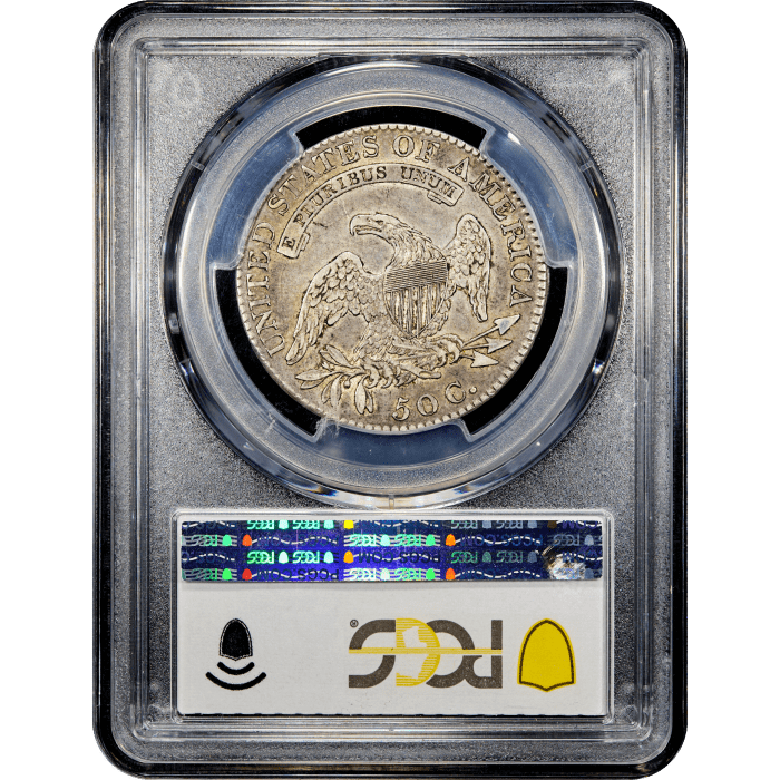 1820 Capped Bust Half Dollar (50c) Sq. 1, Lg. Date, Knob 2 Reverse Slab Image