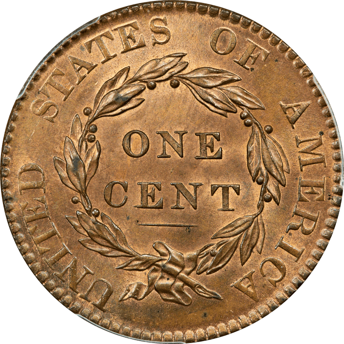 1820 Coronet Large Cent (1c) Large Date Reverse Image