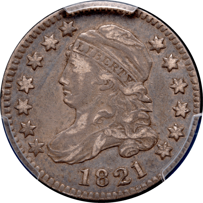 1821 Capped Bust Dime (10c) Large Date Obverse Image