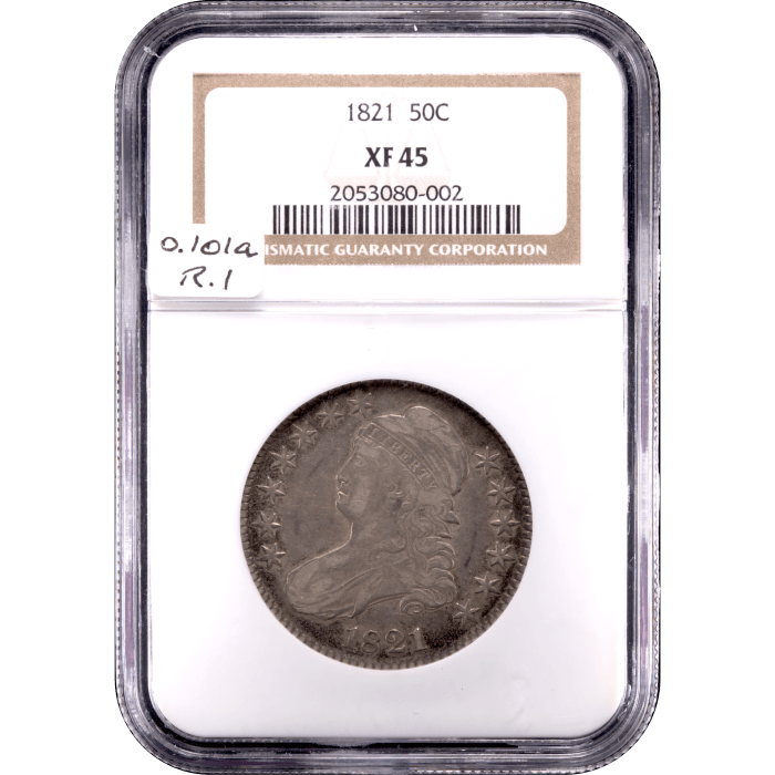 1821 Capped Bust Half Dollar (50c) O-101a Obverse Slab Image