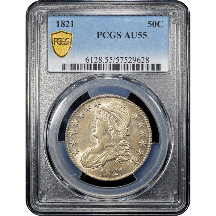 1821 Capped Bust Half Dollar (50c) Obverse Slab Image