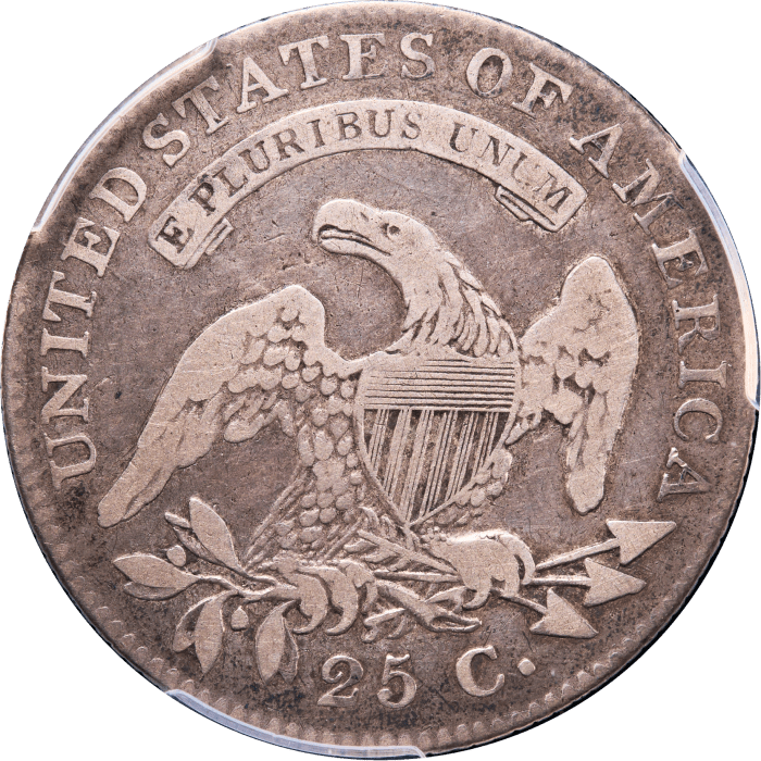1821 Capped Bust Quarter (25c) Reverse Image
