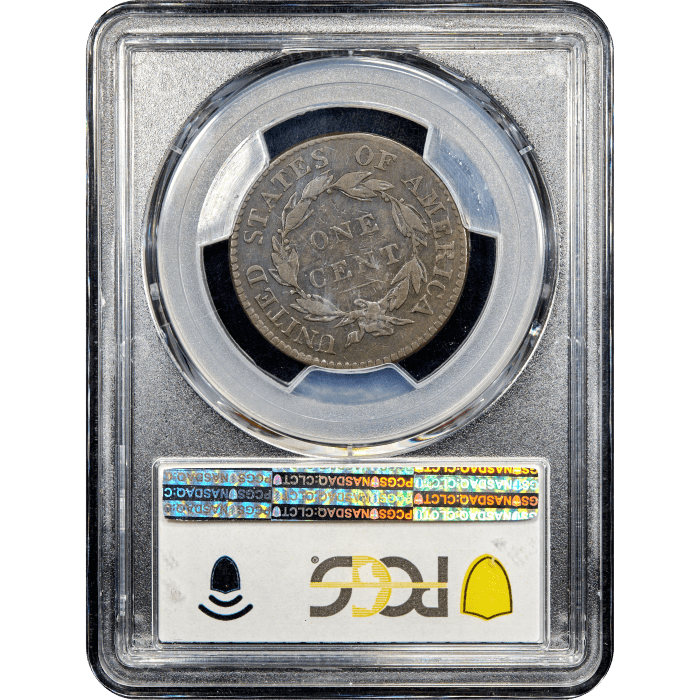 1821 Coronet Large Cent (1c) Reverse Slab Image