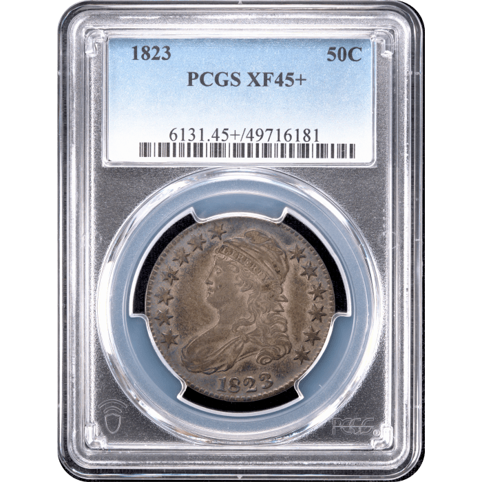 1823 Capped Bust Half Dollar (50c) Obverse Slab Image