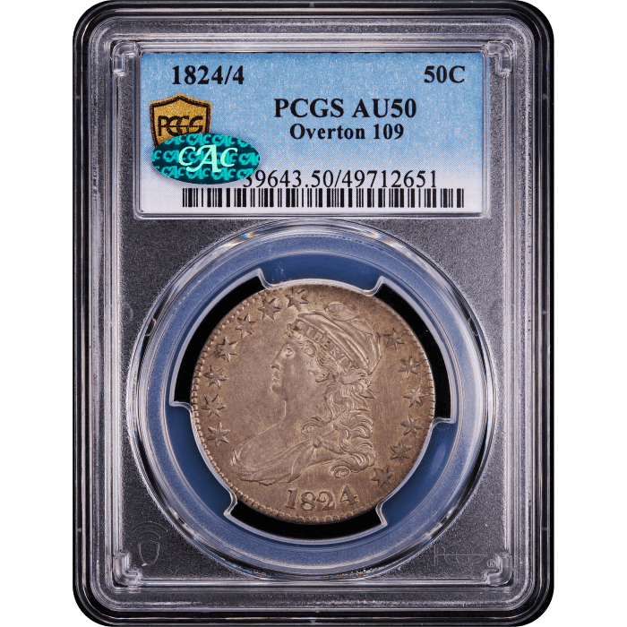1824/4 Capped Bust Half Dollar (50c) O-109 Obverse Slab Image