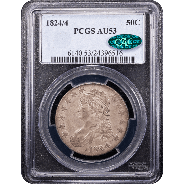 1824/4 Capped Bust Half Dollar (50c) Obverse Slab Image