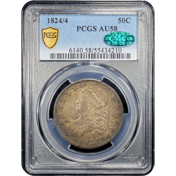 1824/4 Capped Bust Half Dollar (50c) Obverse Slab Image