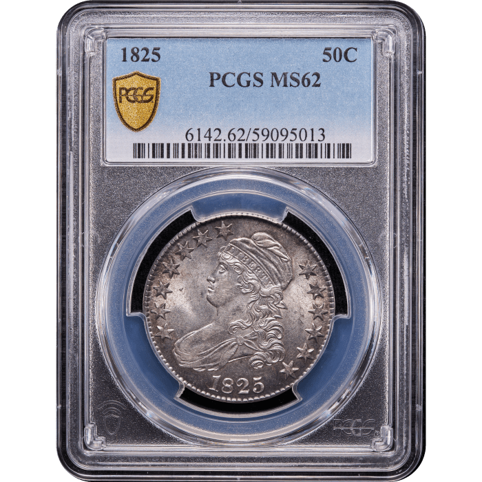 1825 Capped Bust Half Dollar (50c) Obverse Slab Image