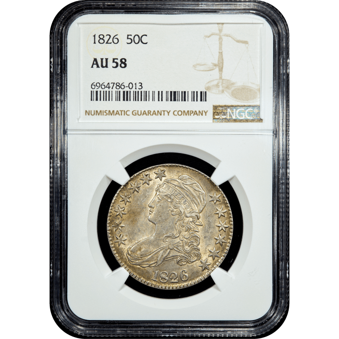 1826 Capped Bust Half Dollar (50c) Obverse Slab Image