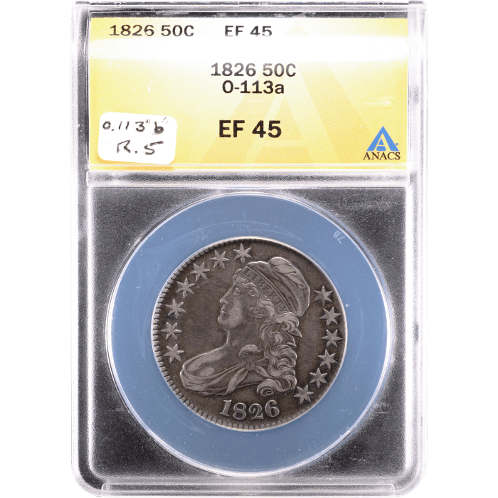1826 Capped Bust Half Dollar (50c) O-113a Obverse Slab Image