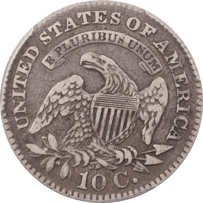 1827 Capped Bust Dime (10c) Reverse Image