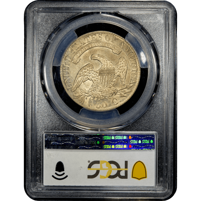 1827 Capped Bust Half Dollar (50c) O-114 Square Base 2 Reverse Slab Image