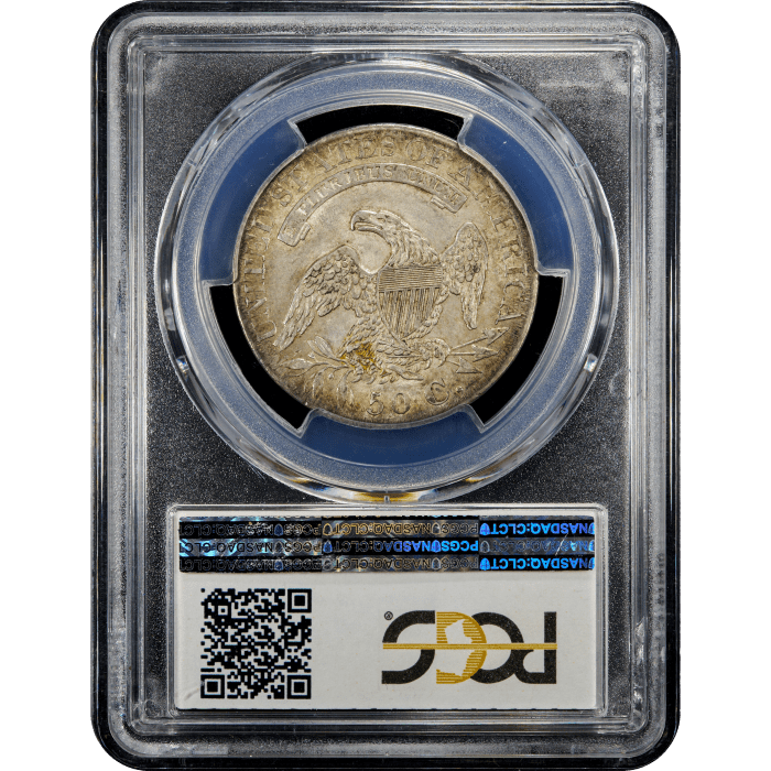 1827 Capped Bust Half Dollar (50c) O-141 Square Base 2 Reverse Slab Image