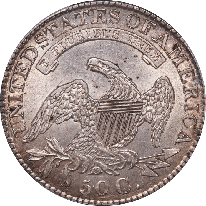 1827 Capped Bust Half Dollar (50c) Square Base 2 Reverse Image