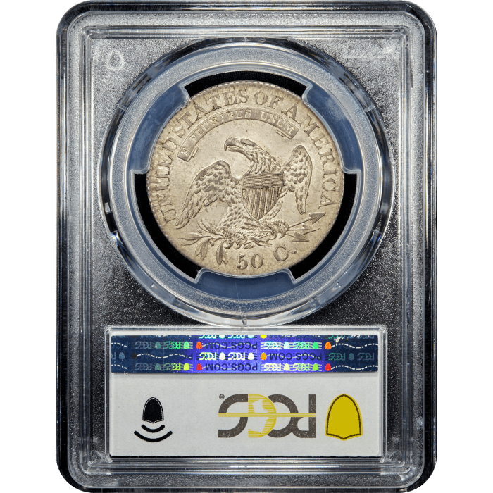 1827 Capped Bust Half Dollar (50c) Square Base 2  Reverse Slab Image