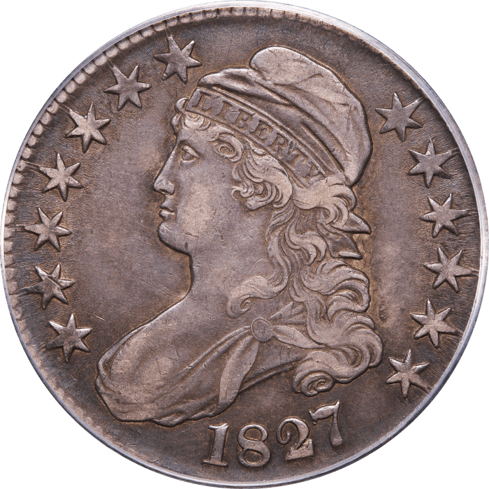 1827 Capped Bust Half Dollar (50c) Square Base 2 Obverse Image