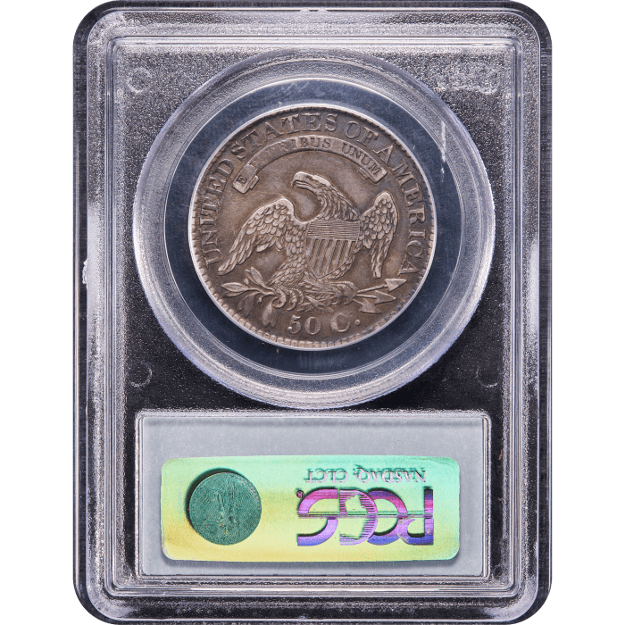 1827 Capped Bust Half Dollar (50c) Square Base 2 Reverse Slab Image