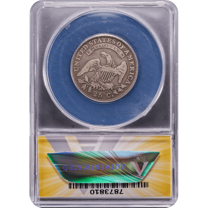 1828 Capped Bust Quarter (25c) Reverse Slab Image