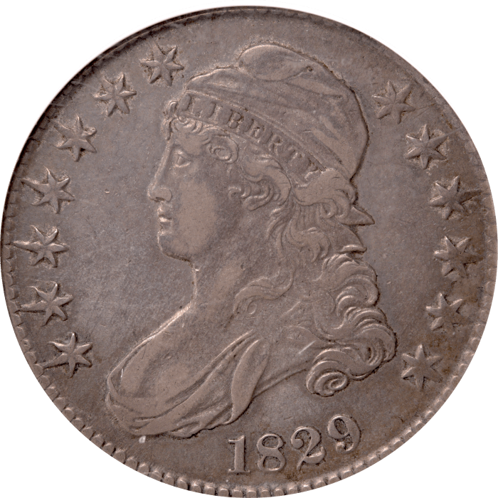 1829 Capped Bust Half Dollar (50c) O-105 Small Letters Obverse Image