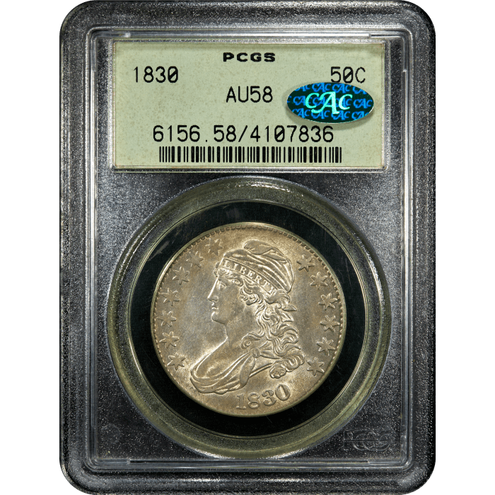 1830 Capped Bust Half Dollar (50c)  Large 0 OGH SLAB Image