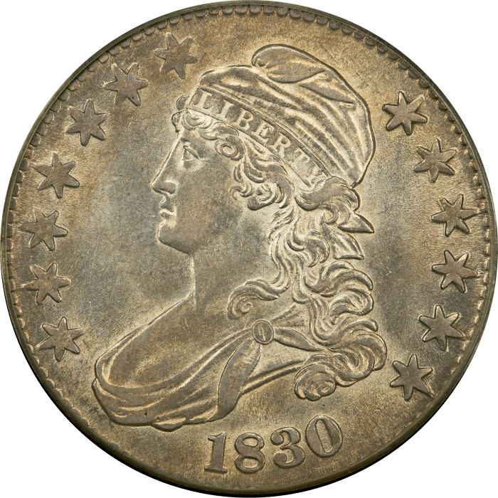 1830 Capped Bust Half Dollar (50c)  Large 0 OGH OBVERSE Image
