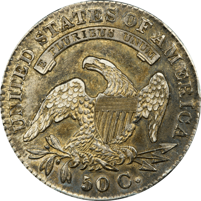 1830 Capped Bust Half Dollar (50c) O-122 Large 0 Reverse Image