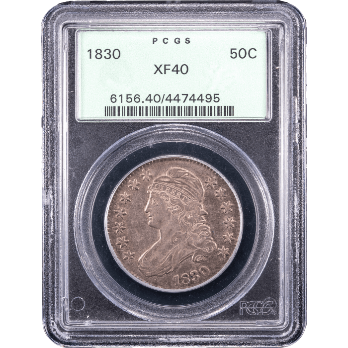 1830 Capped Bust Half Dollar (50c) Small 0 OGH Obverse Slab Image
