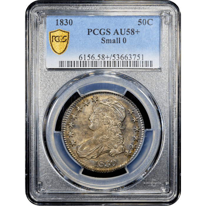 1830 Capped Bust Half Dollar (50c) Small 0 Obverse Slab Image