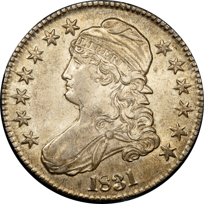 1831 Capped Bust Half (50c) Rattler OBVERSE Image