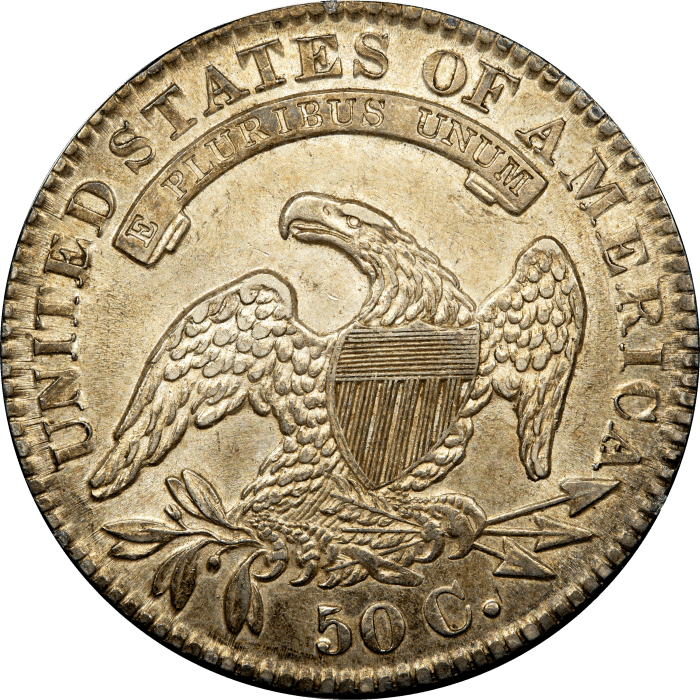 1831 Capped Bust Half (50c) Rattler REVERSE Image