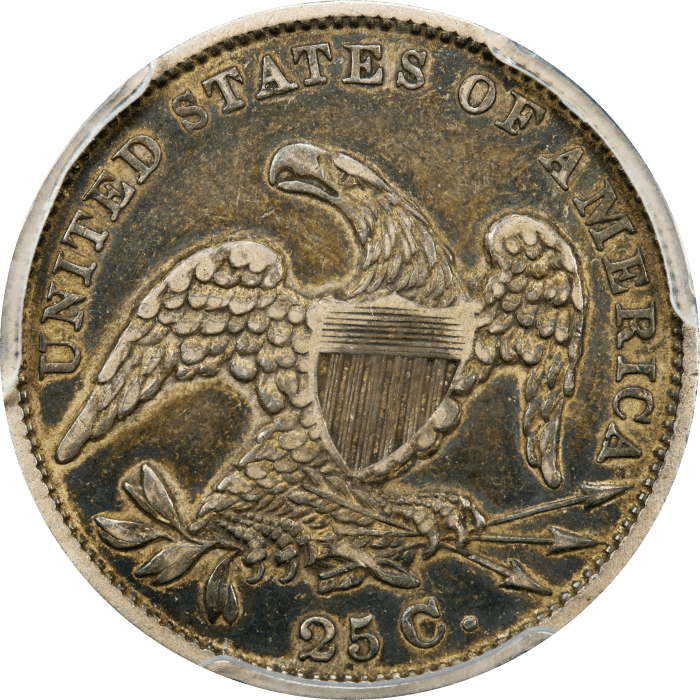 1831 Capped Bust Quarter (25c) Large Letters REVERSE Image