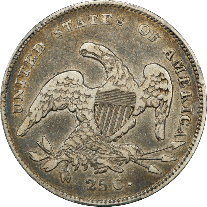 1831 Capped Bust Quarter (25c) Small Letters REVERSE Image