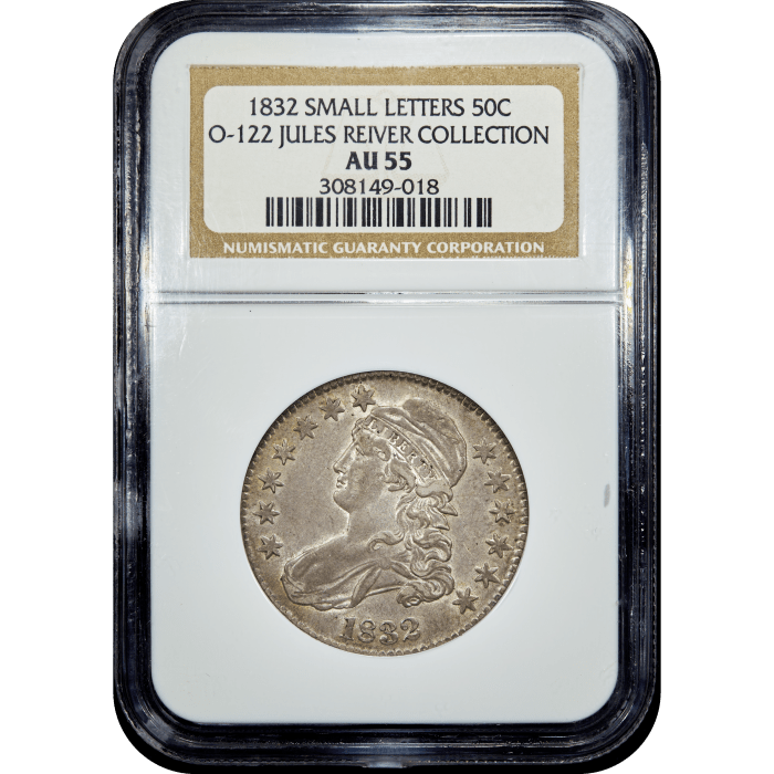 1832 Capped Bust Half Dollar (50c) Small Letters Obverse Slab Image