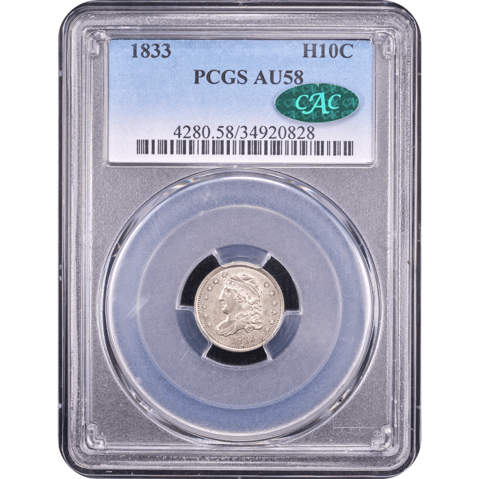 1833 Capped Bust Half Dime (H10C) Obverse Slab Image
